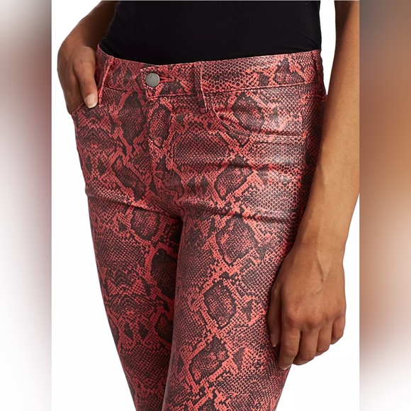 J Brand Selena Snakeskin Print Crop Bootcut Jeans Coated Kalani Boa Size 29 - Picture 7 of 12